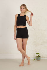 Cut-Out Detail Longline Organic Cotton Spandex Jersey Bra