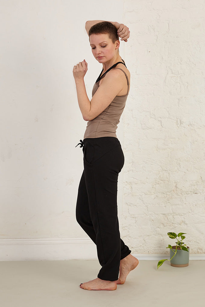 Pleated Pocket Detail Full Length Organic Cotton French Terry Joggers