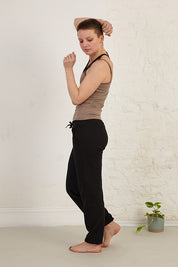 Pleated Pocket Detail Full Length Organic Cotton French Terry Joggers