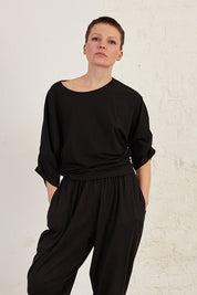 Rouched Sleeve Organic Cotton Jersey Top