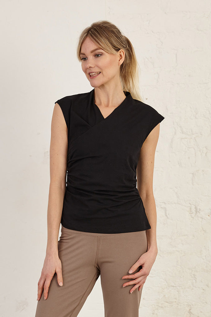 Sleeveless Wrap Detail Organic Cotton Jersey Top