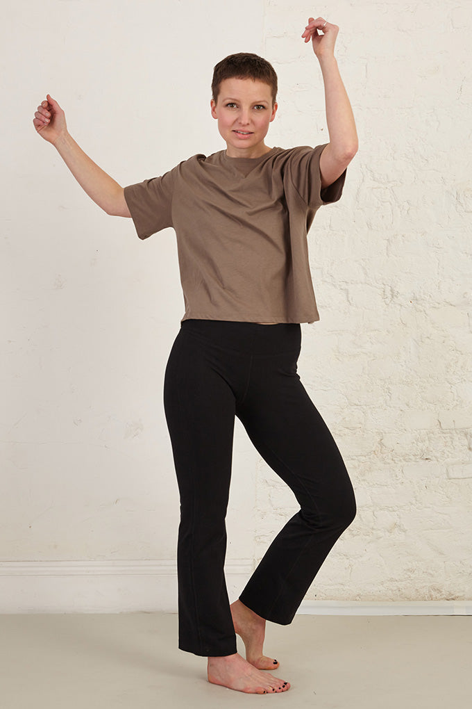 Full Length Organic Cotton Spandex Jersey Yoga Pants