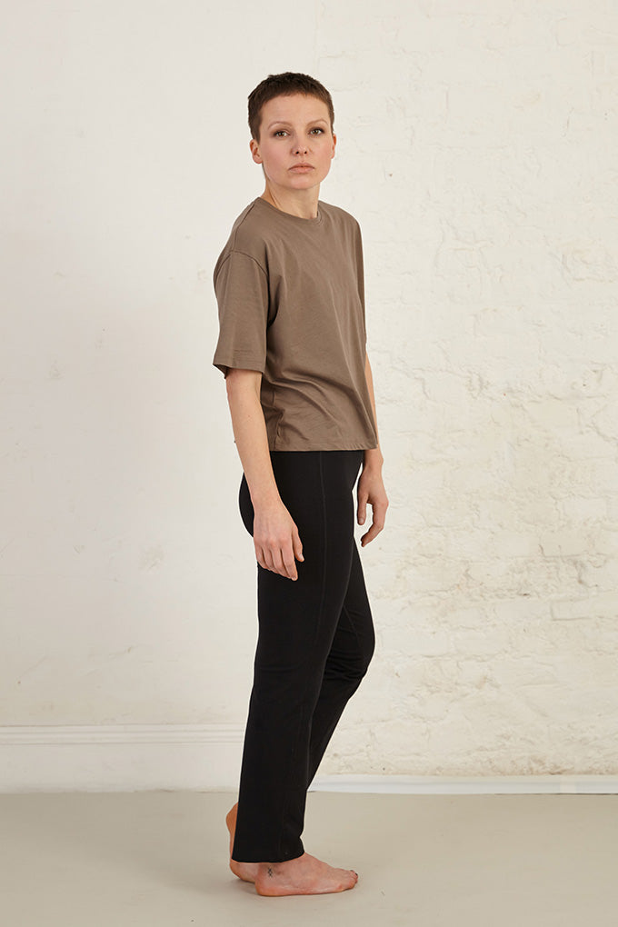 Full Length Organic Cotton Spandex Jersey Yoga Pants