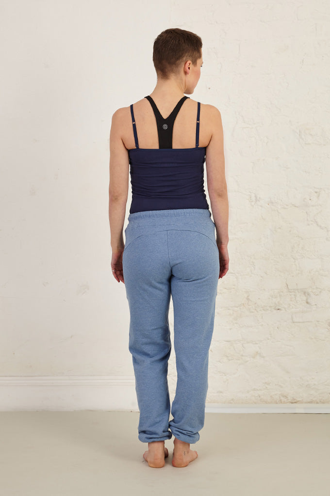 Pleated Pocket Detail Full Length Organic Cotton French Terry Joggers
