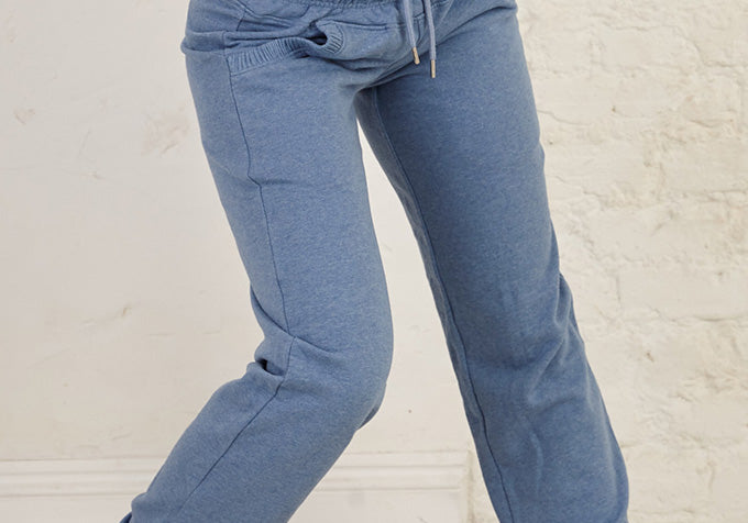 Pleated Pocket Detail Full Length Organic Cotton French Terry Joggers