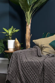 Carbon Organic Cotton Cable Knit Throw