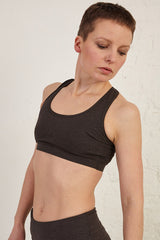 Double Layer Racerback Organic Cotton Spandex Sports Bra