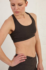 Double Layer Racerback Organic Cotton Spandex Sports Bra