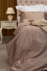 Warm Taupe Classic Organic Cotton Sateen Weave Duvet Cover