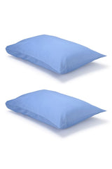 Pair of Mid Blue Classic Organic Cotton Sateen Weave Pillowcases