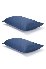 Pair of Navy Classic Organic Cotton Sateen Weave Pillowcases