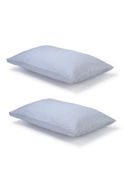 Pair of Serene Blue Classic Organic Cotton Sateen Weave Pillowcases