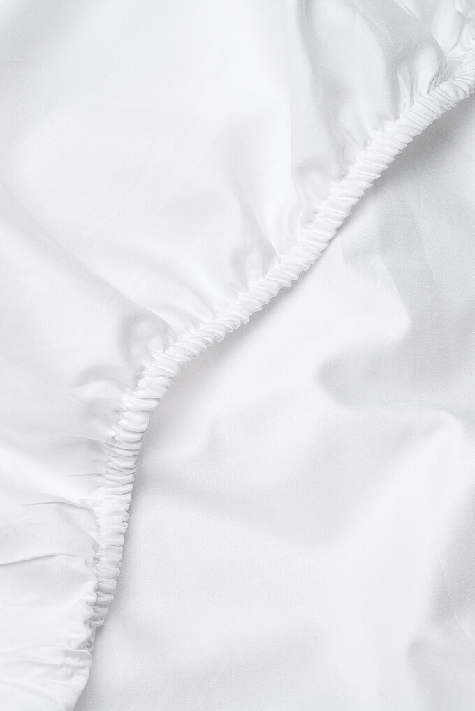 White Classic Organic Cotton Sateen Weave Fitted Sheet