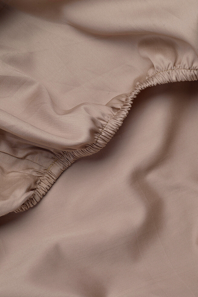 Warm Taupe Classic Organic Cotton Sateen Weave Fitted Sheet