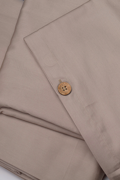 Warm Taupe Classic Organic Cotton Sateen Weave Bedding Set