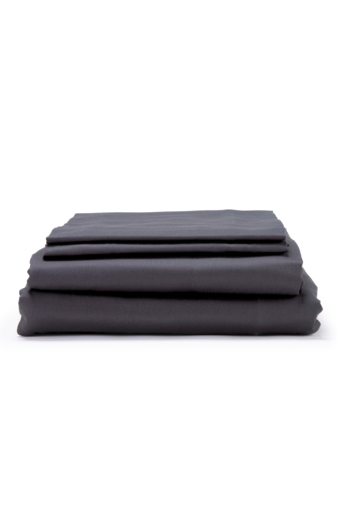 Dark Slate Classic Organic Cotton Sateen Weave Bedding Set