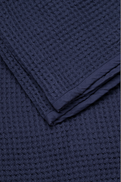 Indigo Organic Cotton Waffle Weave Blanket