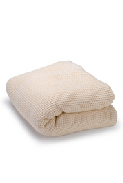 Natural Organic Cotton Waffle Weave Blanket