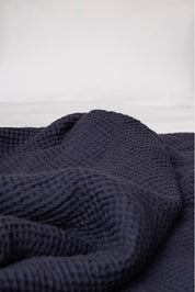 Indigo Organic Cotton Waffle Weave Blanket