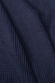 Indigo Organic Cotton Waffle Weave Blanket