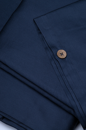 Navy Classic Organic Cotton Sateen Weave Bedding Set