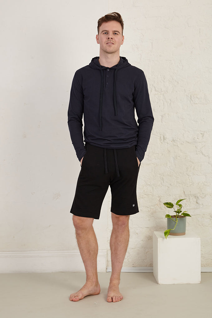 Henley Casual Slim Fit Organic Cotton French Terry Hoodie