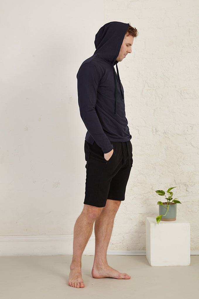 Henley Casual Slim Fit Organic Cotton French Terry Hoodie