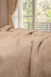 Dune Organic Cotton Waffle Weave Blanket