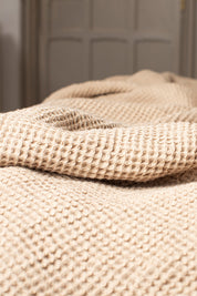 Dune Organic Cotton Waffle Weave Blanket
