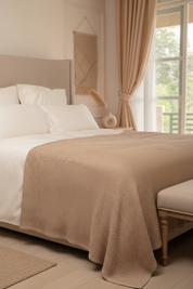 Dune Organic Cotton Waffle Weave Blanket