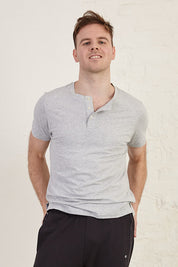 Henley Regular Fit Organic Cotton Jersey T-Shirt