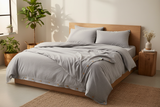 Grey Melange Organic Cotton Jersey Bedding Set