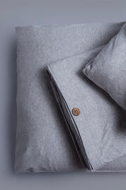 Grey Melange Organic Cotton Jersey Bedding Set