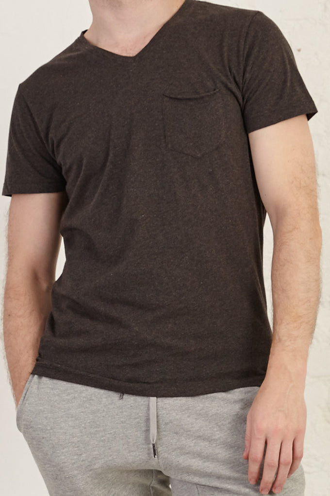 V-Neck Pocket Regular Fit Organic Cotton Jersey T-Shirt