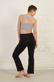 Organic Cotton Bra with Cut-Out Detail Longline — Light Grey Melange