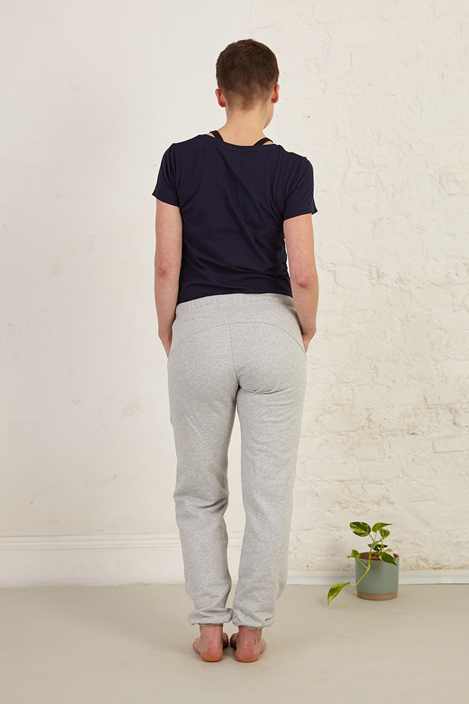 Pleated Pocket Detail Full Length Organic Cotton French Terry Joggers