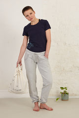 Pleated Pocket Detail Full Length Organic Cotton French Terry Joggers