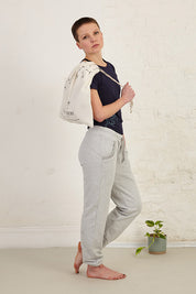Pleated Pocket Detail Full Length Organic Cotton French Terry Joggers