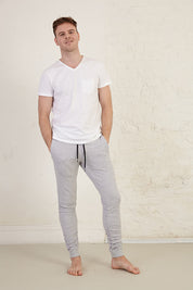 Unisex Rouched Ankle Full Length Organic Cotton Jersey Joggers