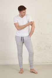 Unisex Rouched Ankle Full Length Organic Cotton Jersey Joggers