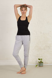 Unisex Rouched Ankle Full Length Organic Cotton Jersey Joggers