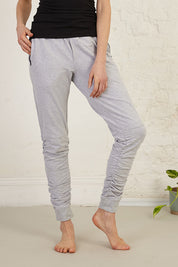 Unisex Rouched Ankle Full Length Organic Cotton Jersey Joggers