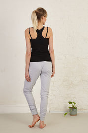 Unisex Rouched Ankle Full Length Organic Cotton Jersey Joggers