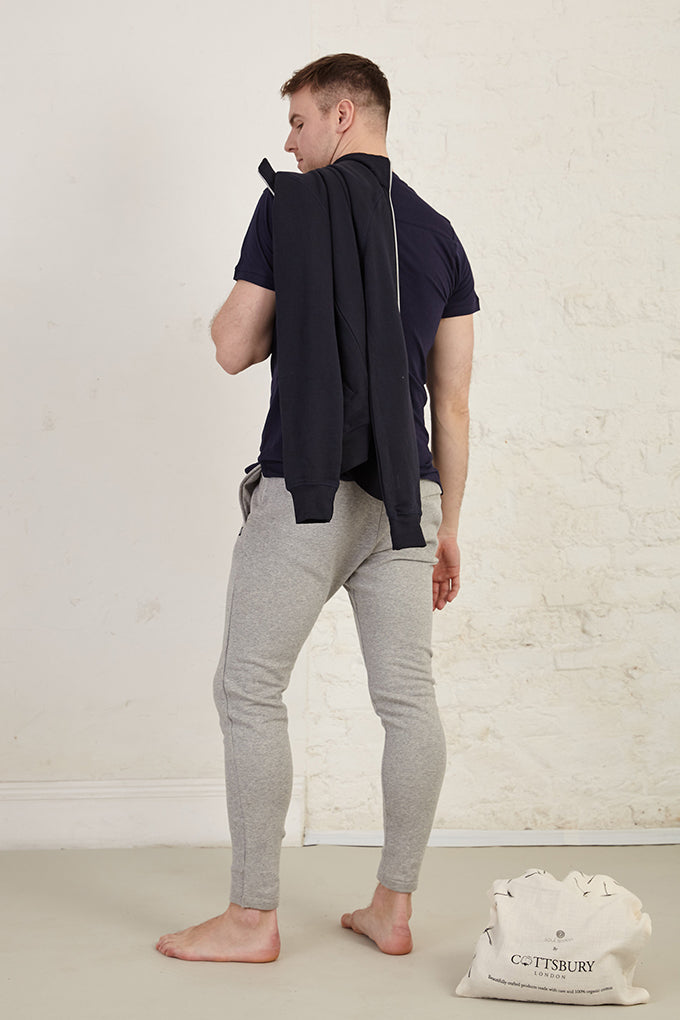 Tapered Leg Full Length Organic Cotton Fleece Joggers