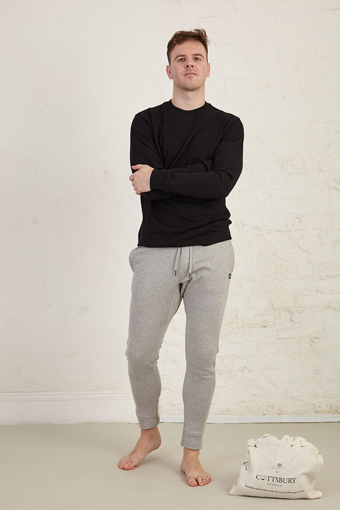 Tapered Leg Full Length Organic Cotton Fleece Joggers