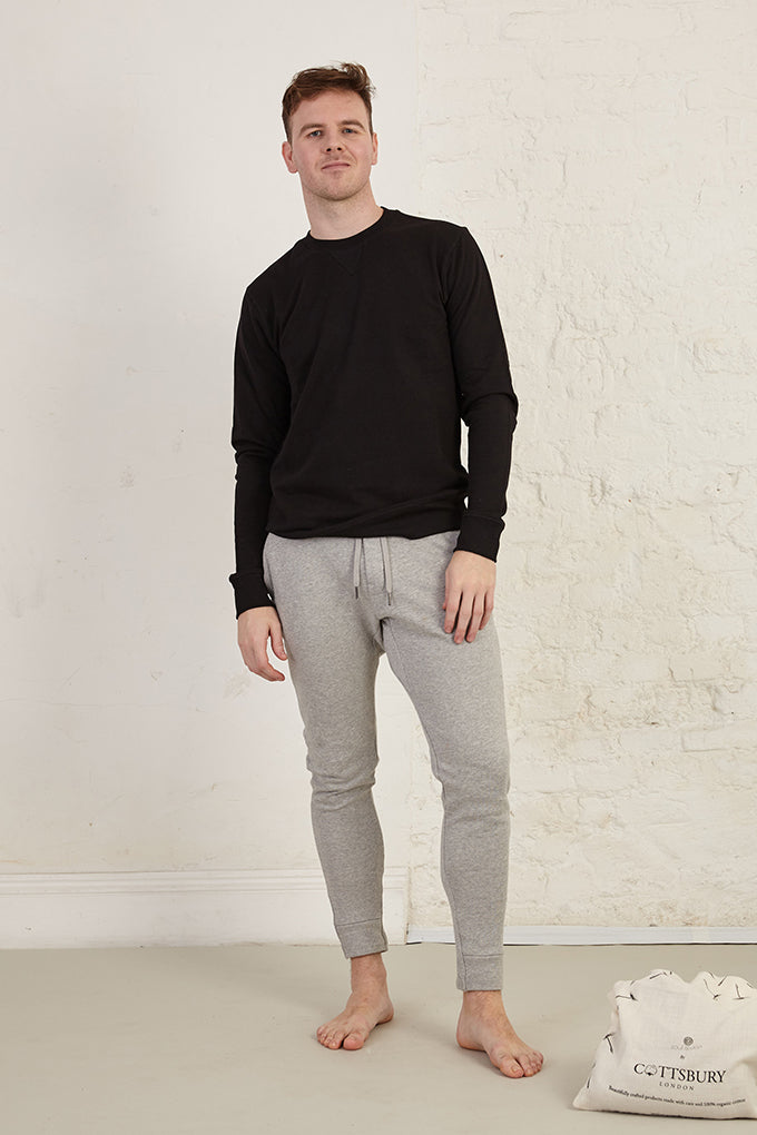 Tapered Leg Full Length Organic Cotton Fleece Joggers