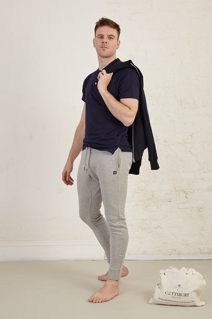 Tapered Leg Full Length Organic Cotton Fleece Joggers