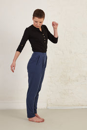 Long Sleeve Half Placket Organic Cotton Jersey Top