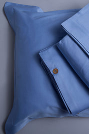 Mid Blue Classic Organic Cotton Sateen Weave Bedding Set