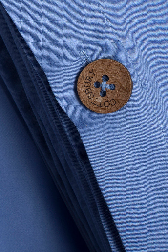 Mid Blue Classic Organic Cotton Sateen Weave Duvet Cover